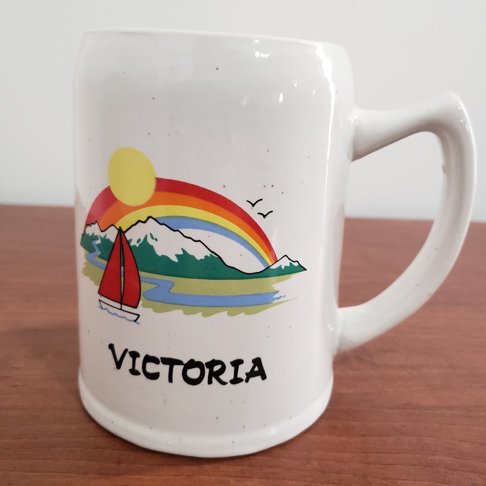 British Columbia Victoria Mug Sailboat Mountain Vancouver Island Collectable